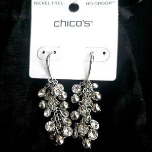 Chico's No Droop Silver Dangle Earrings